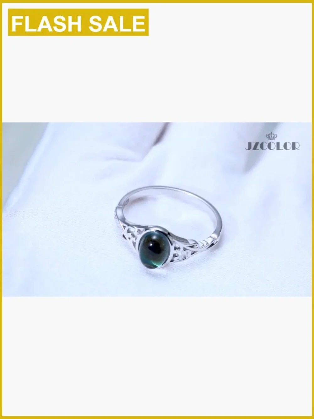 Vintage Oval Mood Stone Ring Sterling Silver 925 Color Changing Jewelry